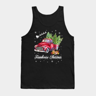 Red Truck Farmhouse Christmas Tank Top